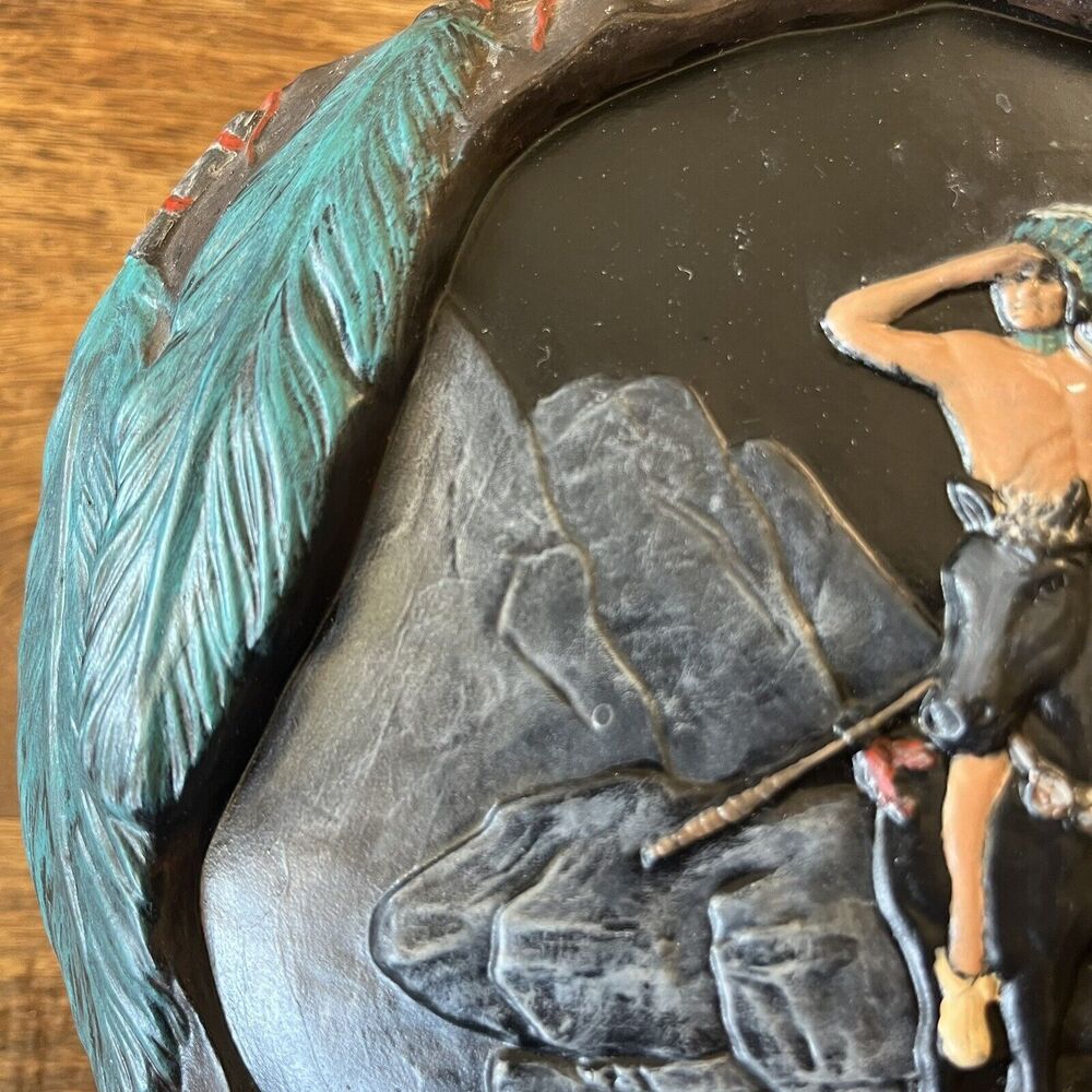 Vintage Native‎ American Folk  Art Hand Painted Provincial Mold Ceramic Decanter - Picture 6 of 14